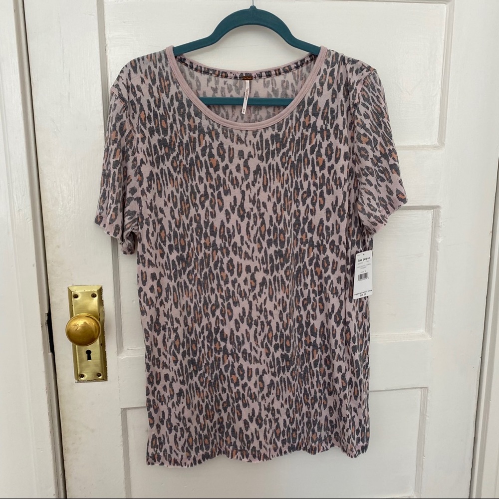 Free people leopard t shirt